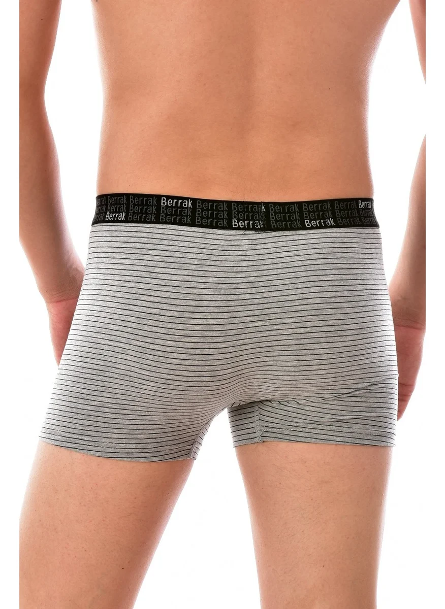 بيراك Clear 3 Pieces Clear Striped Lycra Men's Boxer Gray 4475