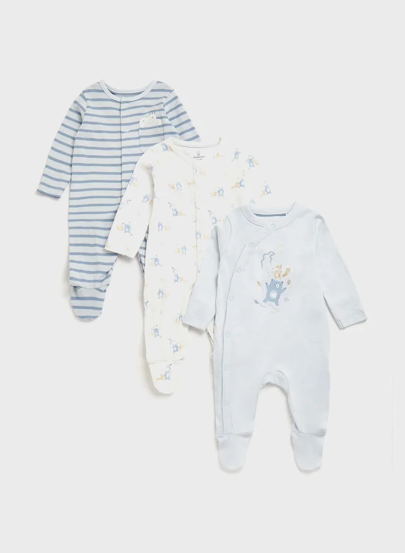 mothercare Infant 3 Pack Assorted Onesies