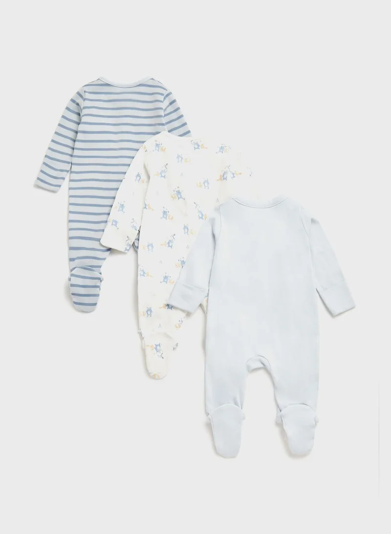 mothercare Infant 3 Pack Assorted Onesies