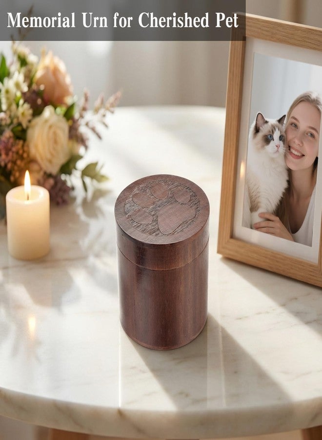 SOITIS Pet Urn for Cat Dog Ashes 3.94" Wooden Box Keepsake Pet Memorial, Urn for Dog Ashes Small Cat Urn for Ashes Pet Keepsakes for Dogs - Image 3