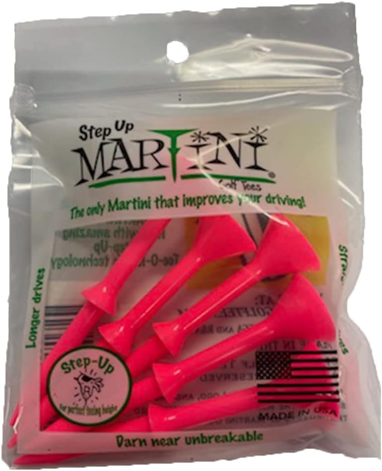 Step-Up Golf Tees - Virtually Unbreakable - Pink