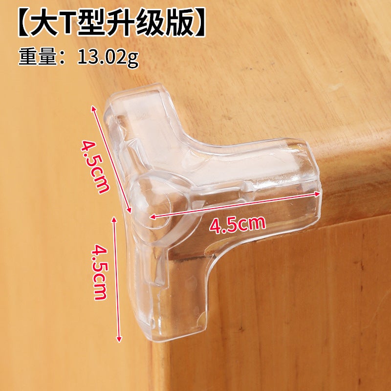 Anti-collision angle drop type transparent anti-collision silicone anti-collision corner protection coffee table furniture soft edge PVC protection for children Large t-shaped upgraded version