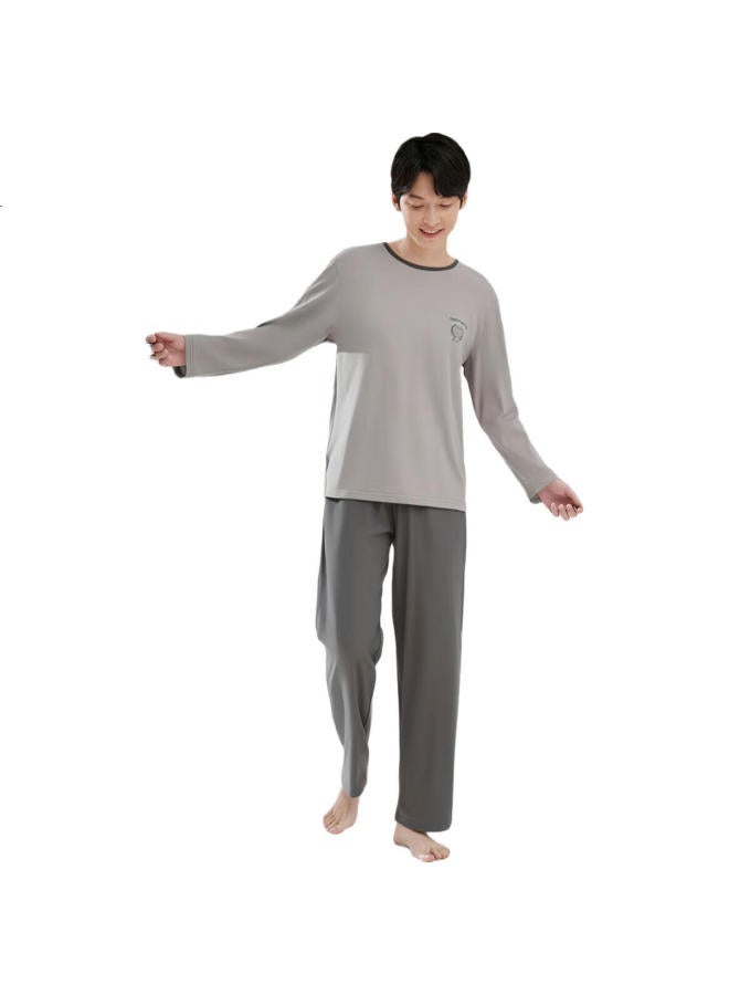 Top melon Ding Guagua Men'S Cotton Spring And Summer Round Neck Long Sleeve Pajamas Set For Men 175 - Image 1