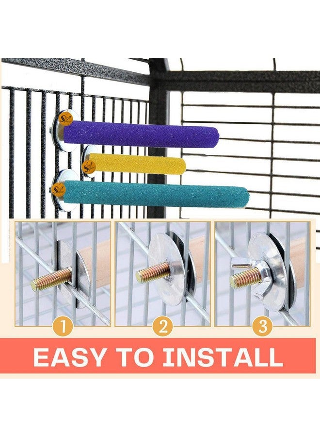 سايج سكوير مجموعة من 4 و6 و8 بوصات من مجاثم الرمل الخشن المصنوعة من الخشب الطبيعي | تمرين، طحن الأظافر، حامل ألعاب، تدريب، ملحقات القفص | العصافير، الببغاوات، البادجي، الكوكتيل (عبوة من 3 قطع) - Image 5