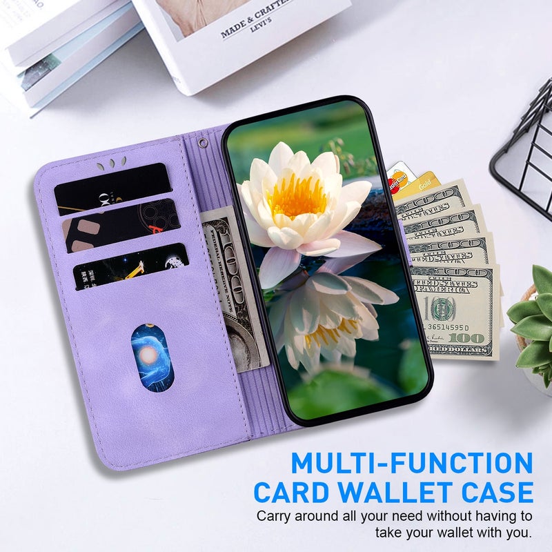 HuHa Protective Cover For Xiaomi Redmi Note 9 / Redmi 10X 4G Lotus Embossed Leather Phone Case(Purple) - Image 4