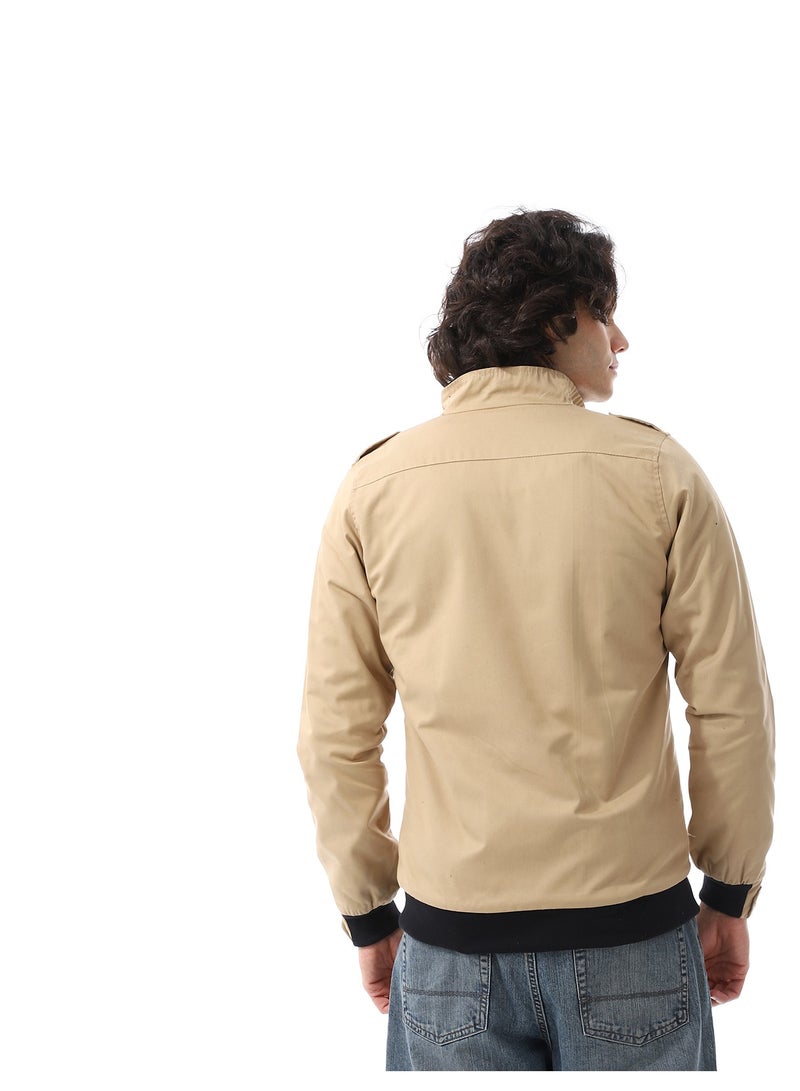 Caesar Mens Jabardine Lining Jacket With Zipper And Front Pockets  - Image 4