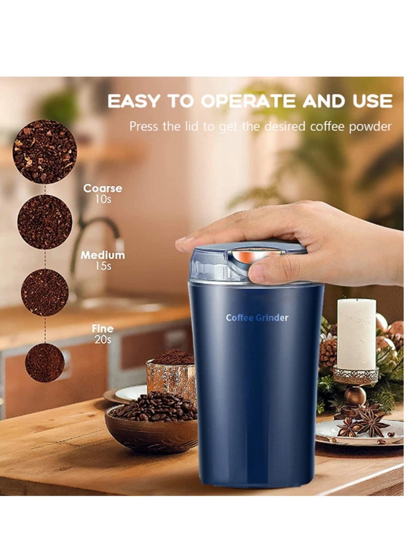 Electric Kitchen Grinder Mixer - Electric Coffee Grinders for Spices, Seeds, Herbs, and Coffee Beans, Spice Blender and Espresso Grinder, Wet and Dry Grinder Stainless Steel - Image 2