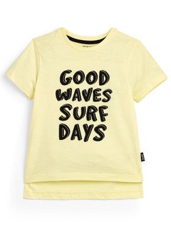 PRIMARK Primark Younger Boy Yellow Surf Print T-Shirt  - Image 1
