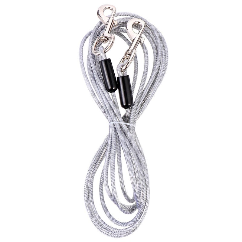 Double Head Dog Leash 5M Steel Wire Rope Bite Resistant Outdoor Training Lead - Image 2