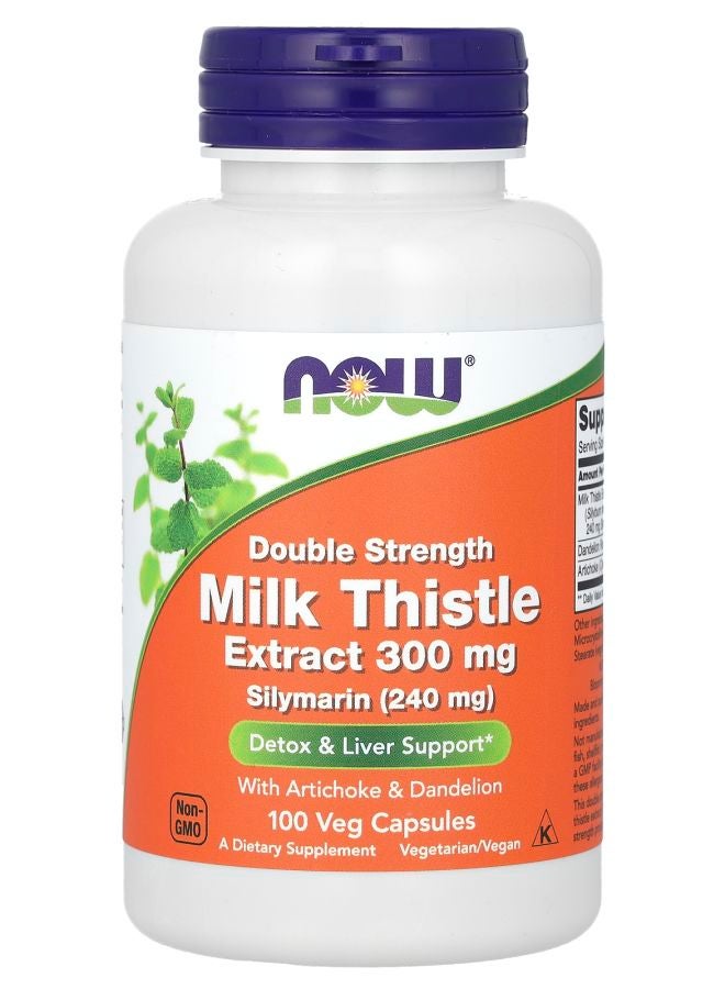 now Milk Thistle Extract Double Strength 300 mg 100 Veg Capsules