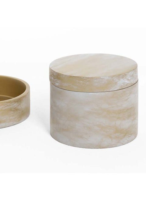 Splash Polyresin Cotton Jar, Gold - 10.9x9 cm