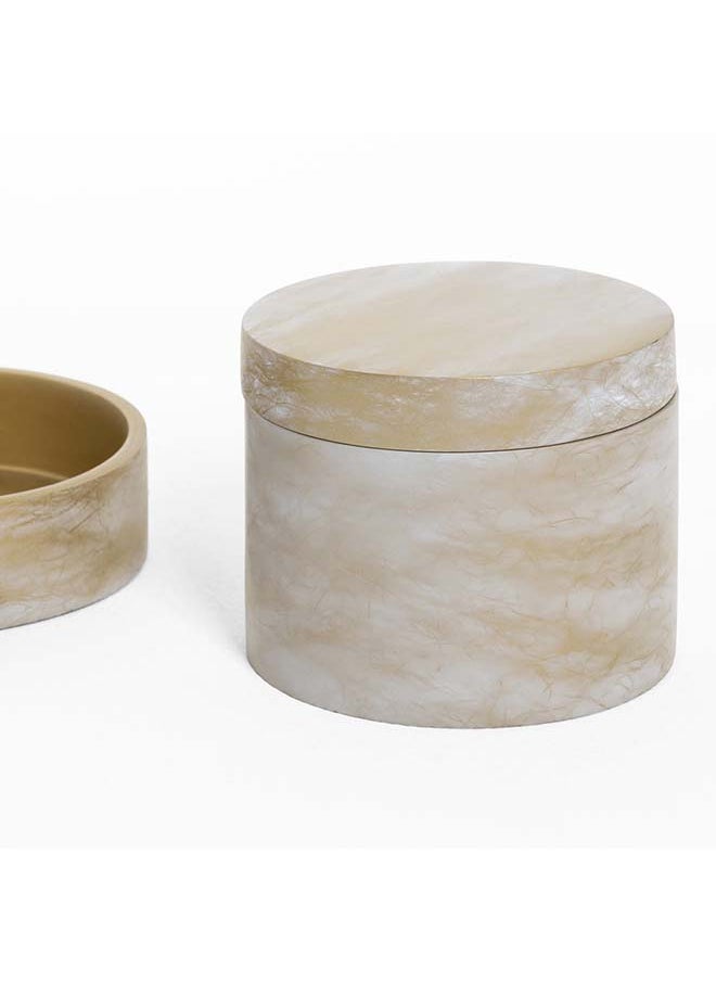 Splash Polyresin Cotton Jar, Gold - 10.9x9 cm