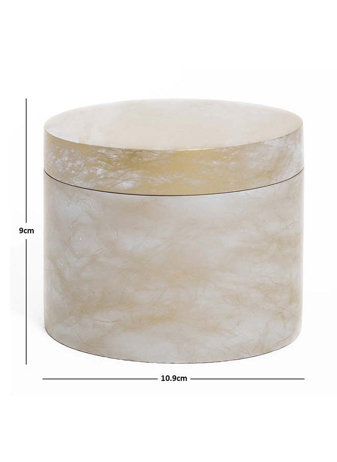 Splash Polyresin Cotton Jar, Gold - 10.9x9 cm