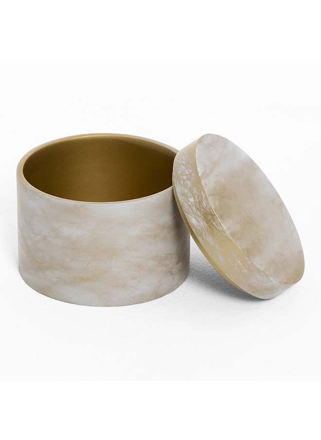 Splash Polyresin Cotton Jar, Gold - 10.9x9 cm