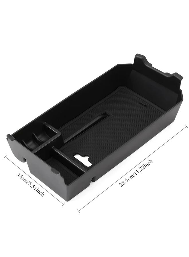 Black Center Console Armrest Box Organizer with Ergonomic Handle and Textured Grip - Image 3