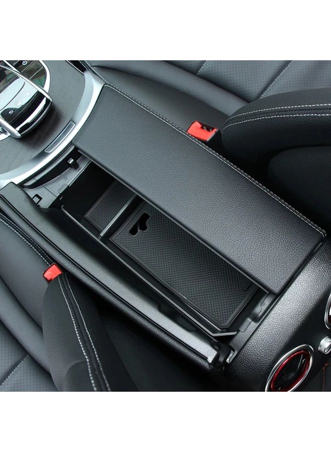 Black Center Console Armrest Box Organizer with Ergonomic Handle and Textured Grip - Image 4