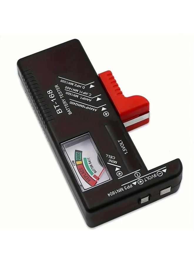 Black Battery Tester For AA AAA C D 9V Button Cell Volt Checker With Color Coded Meter - Image 1