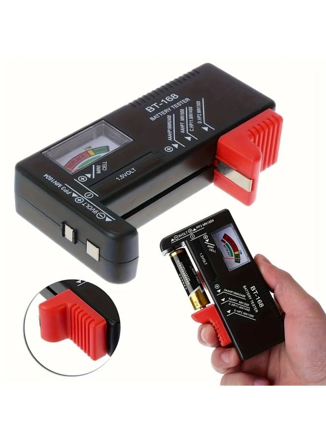 Black Battery Tester For AA AAA C D 9V Button Cell Volt Checker With Color Coded Meter - Image 4