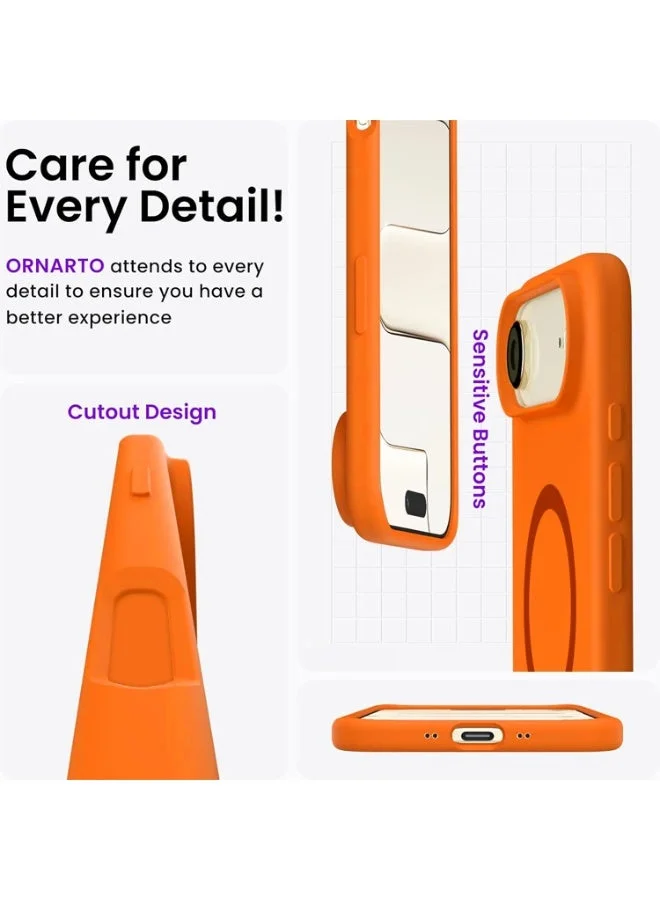 Mobcos Mobcos iPhone 17 Air Orange Elite Ring Mobcos iPhone 17 Air Orange Elite Ring Premium Silicone Magnetic Wireless Charging Case for iPhone | Silky Soft Touch | Military-Grade Shockproof Protection | Strong Magnetic Compatibility | Luxury Slim Cover  | Best Price UAE
