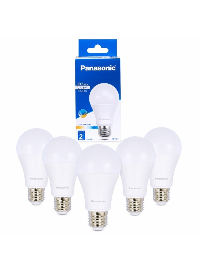 Panasonic LED Bulb 10.5W E27 Cool Daylight 6500K, Pack Of 5, Panasonic - Image 1