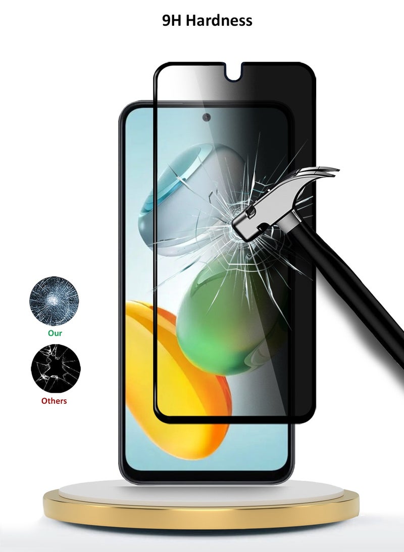 Honor X7c 4G 2024 Premium E2E Series Privacy Full Glue Full Cover Tempered Glass Screen Protector - Clear/Black