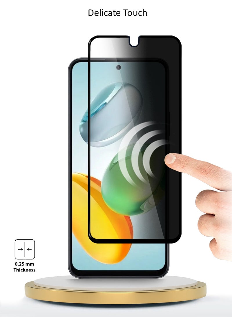Honor X7c 4G 2024 Premium E2E Series Privacy Full Glue Full Cover Tempered Glass Screen Protector - Clear/Black