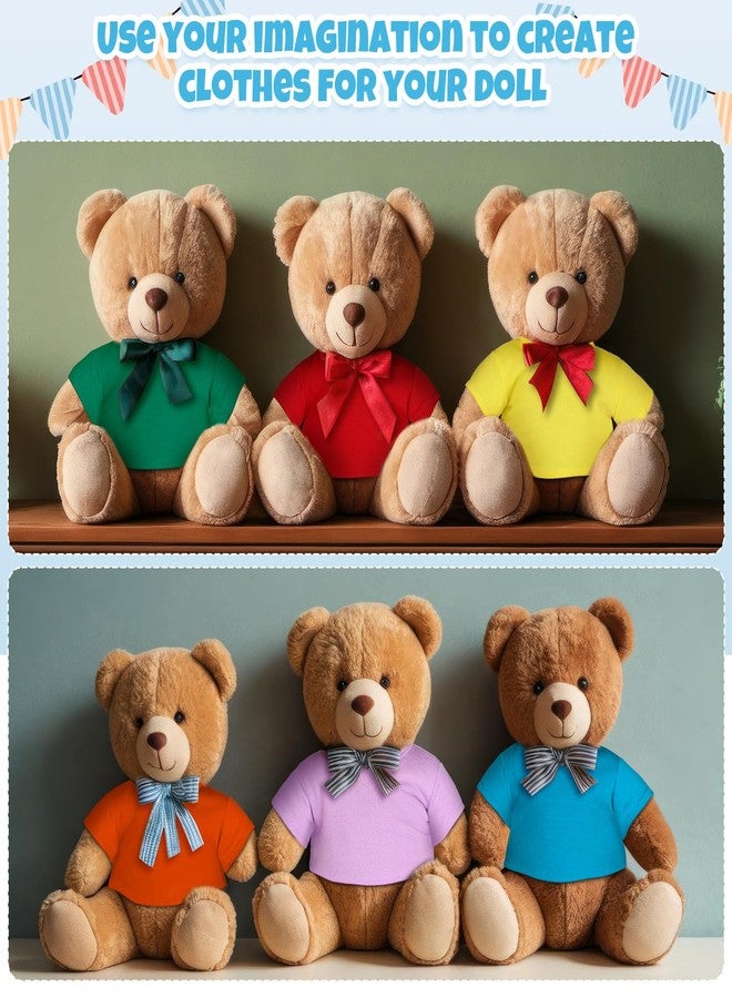 Skylety 6 Pcs Bear Clothes Basic Tee Shirt Classic Stuffed T Shirt Plush Crew Neck for Stuffed Bears Doll with 14 - 18 Inch, Bear Not Included(Rainbow) - Image 4