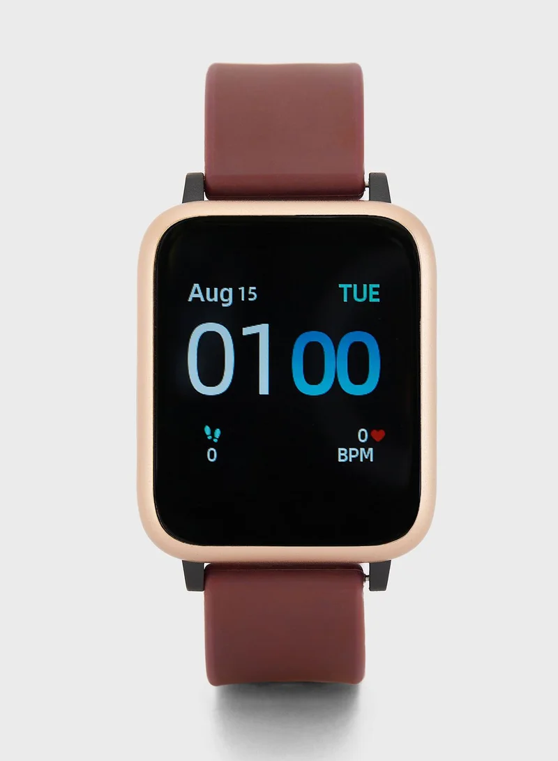 iTouch iTouch Unisex Go Smartwatch Rosegold/Merlot Silicone Strap