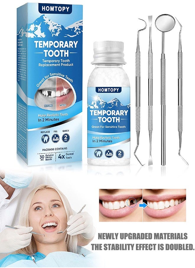 HOMTOPY Thermal Forming False Teeth Tooth Repair Kit, DIY Heat Fit Beads Granules Tooth Provisional Teeth Kit, Tooth Temporary Teeth Filling Repair Kit  - Image 1