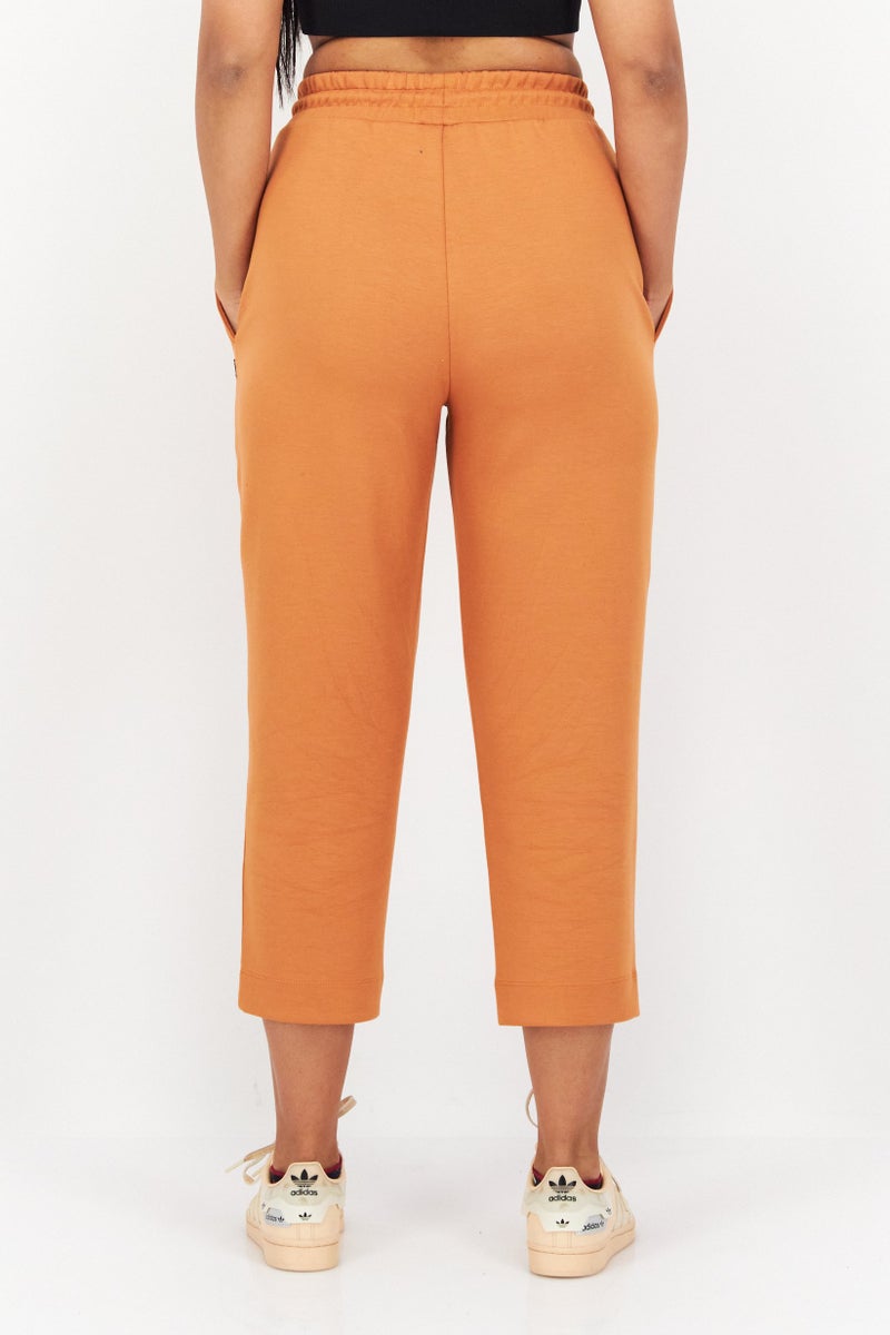 Lyle & Scott Women Drawstring Brand Logo Tapered Pants, Brown - Image 4