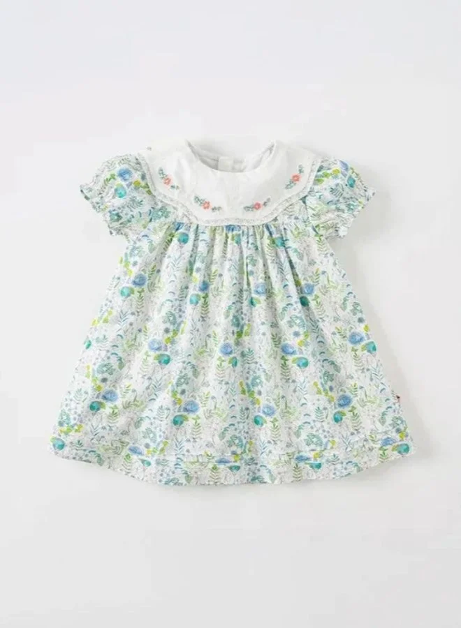 Dave & Bella Floral Dress with Round Collar