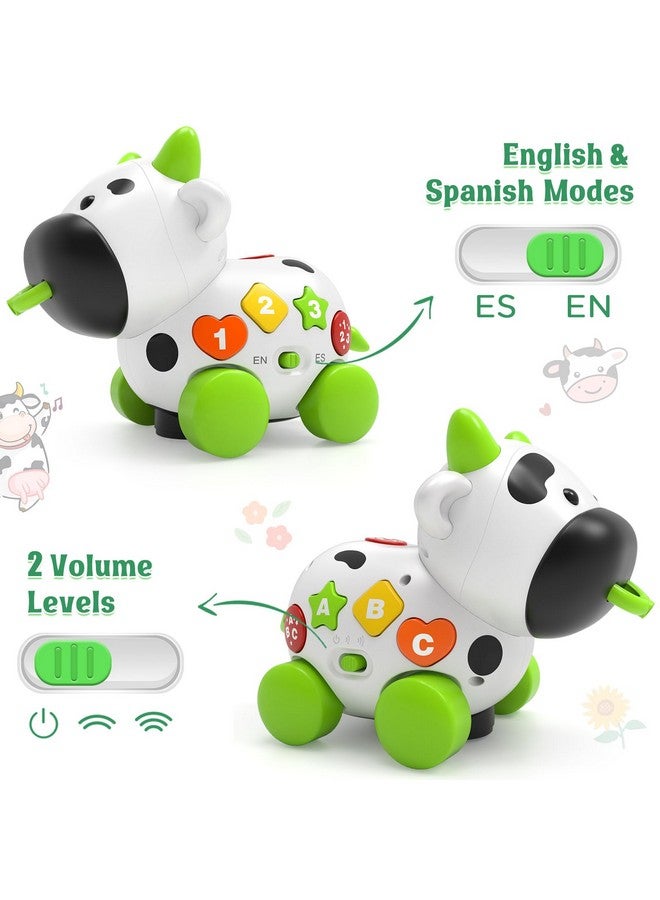 Talkfun ألعاب بقرة موسيقية للأطفال من عمر 1 سنة فما فوق، لعبة ثنائية اللغة للأطفال من 6-12-18 شهر، ألعاب للأطفال من عمر سنة، هدية للبنات من عمر سنة، لعبة تعليمية للأطفال من عمر 1-2، هدية عيد الميلاد الأول وذكرى الميلاد الأولى - Image 4
