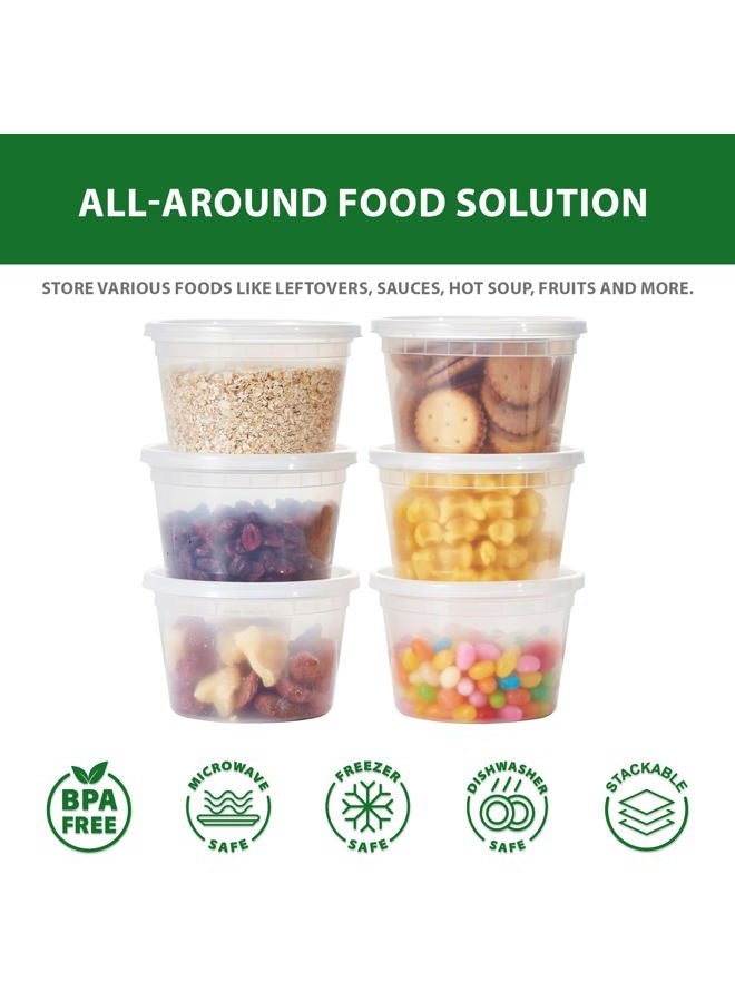 APSIC Plastic Deli Containers with Lids, 24 Sets 64oz Leakproof Soup Storage Containers for Restaurant, Round Takeout Deli Cups for Food Slime Meal Prep Leftover, BPA Free, Microwave/Freezer Safe - Image 4