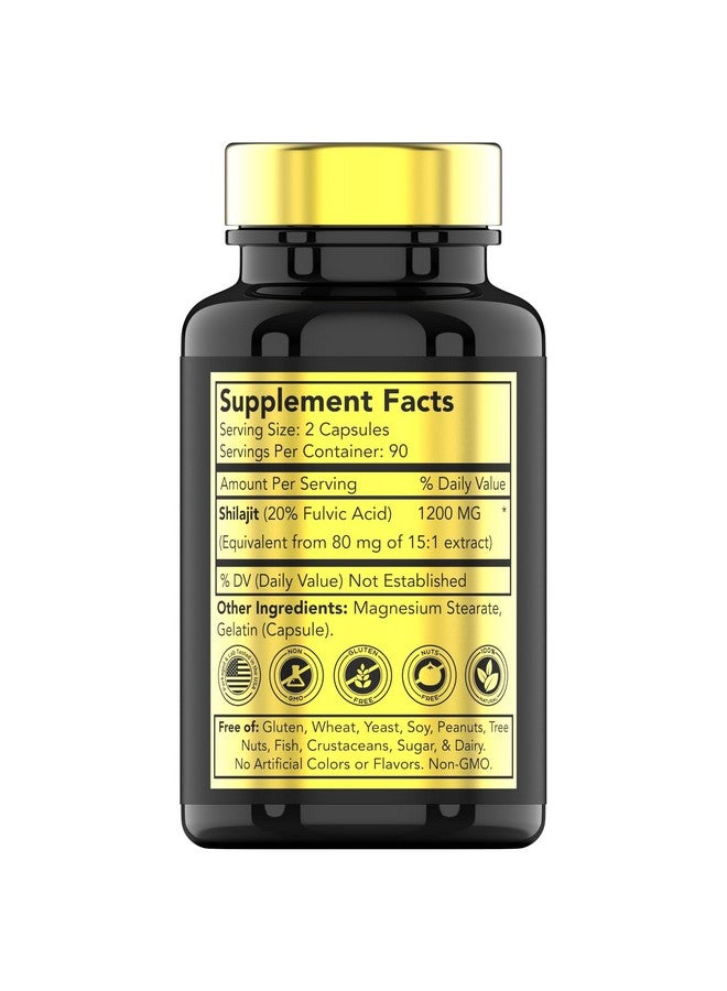 tnvitamins Shilajit Capsules 2400 MG - 180 Capsules | 100% Pure Himalayan Shilajit Capsules for Men & Women | Shilajit Resin Supplement | Three Month Supply! | Non-GMO, Gluten-Free - Image 2