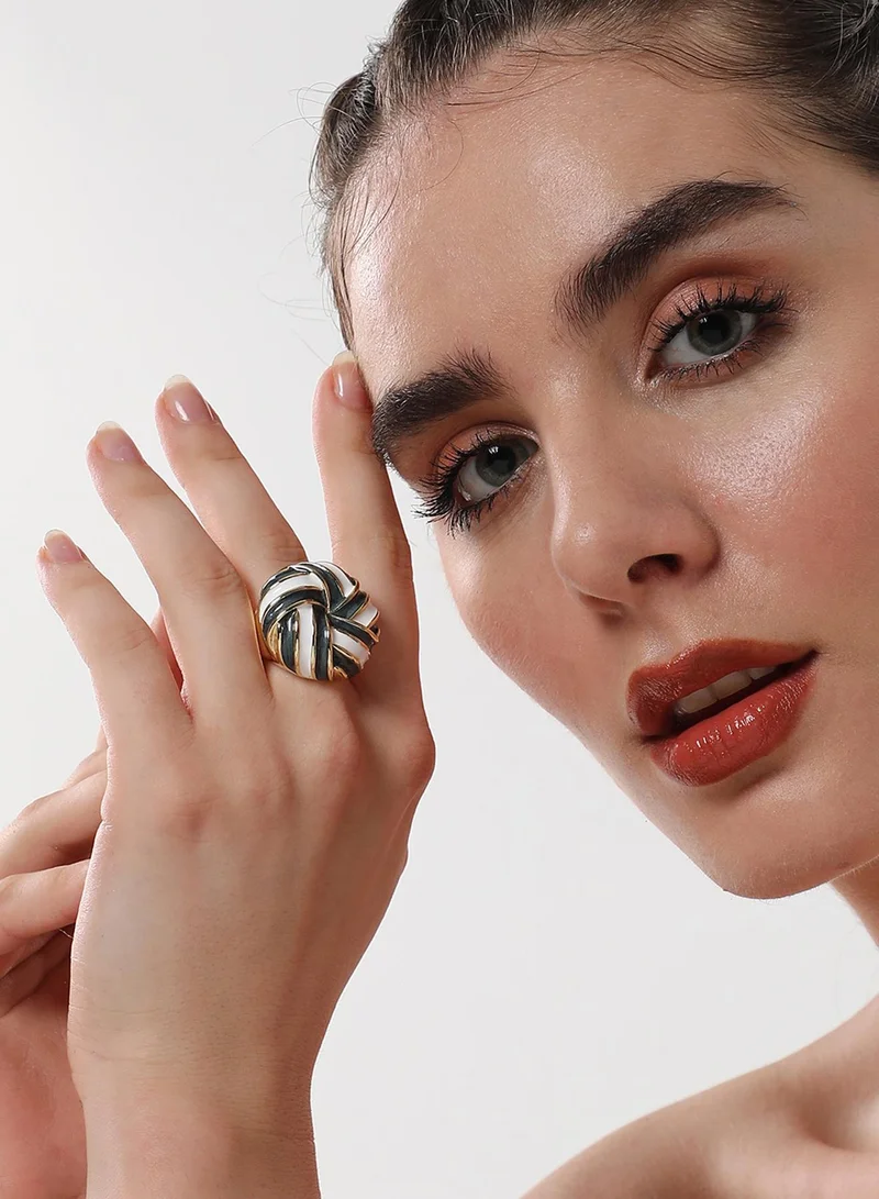 SOHI Candy Swirl Adjustable Statement Artificial Finger Ring Jewellery