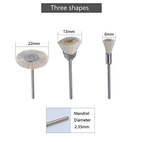 HEYMOUS Polishing Brushes Nylon Bristle Cup Brush Cleaning Brush Kit Soft Jewelry Buffing Wheels Mandrel 2.35 MM - Image 2