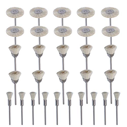 HEYMOUS Polishing Brushes Nylon Bristle Cup Brush Cleaning Brush Kit Soft Jewelry Buffing Wheels Mandrel 2.35 MM - Image 1