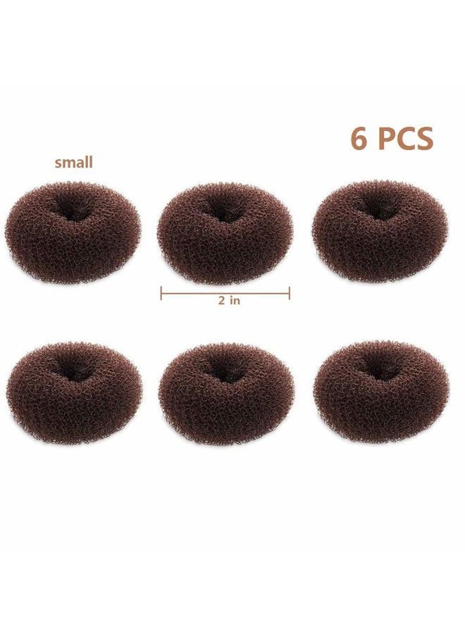 SQULIGT Extra Small Bun Makers for Kids, 6 PCS Chignon Donut Sock Forms for Girls, Mini Doughnut Shapers for Short and Thin Hair (2 Inch, Dark Brown) - Image 5