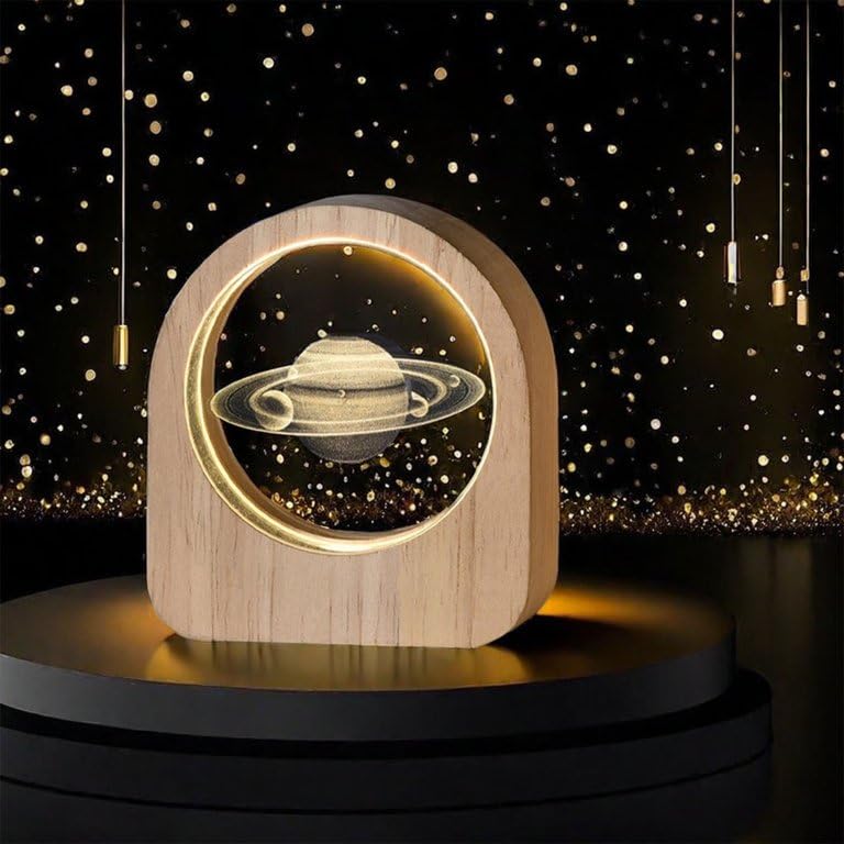 CPENSUS Lights Lamp for Office, Dining Room (Wood Saturns), Led, Clear - Image 5