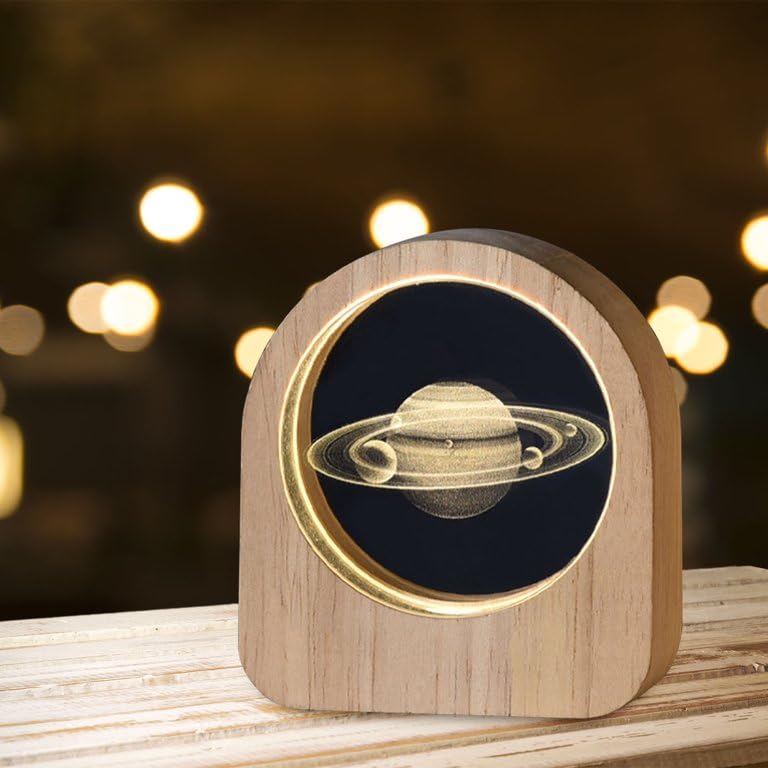 CPENSUS Lights Lamp for Office, Dining Room (Wood Saturns), Led, Clear - Image 4