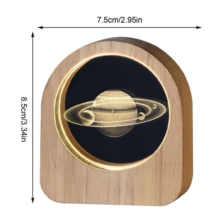 CPENSUS Lights Lamp for Office, Dining Room (Wood Saturns), Led, Clear - Image 3
