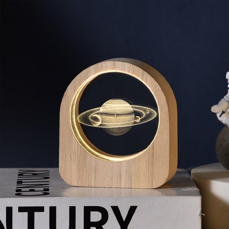 CPENSUS Lights Lamp for Office, Dining Room (Wood Saturns), Led, Clear - Image 2