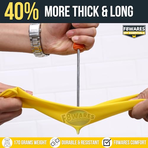 F8WARES 2PK 14 Inch Long Reusable Latex Hand Gloves - Rubber Gloves for Cleaning, Gardening, Dish Washing & Industrial Use - Image 2