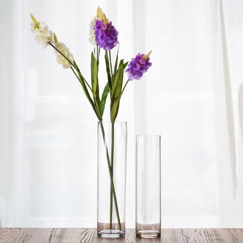 WGVI Quality Thick Weighted Clear Cylinder Glass Vases, 3" W x 10" H, Flower Bud Vase Skinny Narrow Floral Bouquet Container for Wedding Centerpieces Tabletop Pen Brush Holder, 1 Piece - Image 5