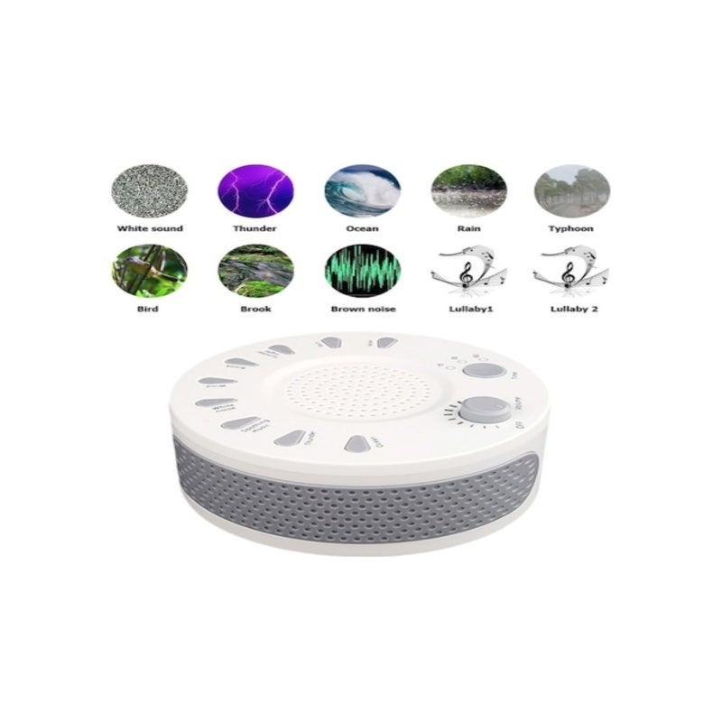 Sleep Aid Sound Machine - 27 Soothing White Noise Options 3.5-Inch Headphone Jack Auto-Timer 15, 30, 60-Minute Settings Dual Power Supply for Adults Kids Bedtime Relaxation Home Travel Use - Image 4