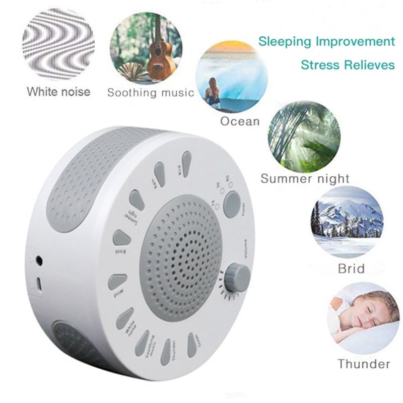 Sleep Aid Sound Machine - 27 Soothing White Noise Options 3.5-Inch Headphone Jack Auto-Timer 15, 30, 60-Minute Settings Dual Power Supply for Adults Kids Bedtime Relaxation Home Travel Use - Image 5