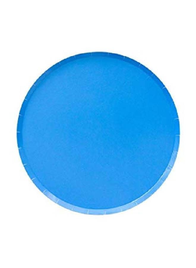 8 pcs Rimmed Round Plates - 7 inch (Blue)