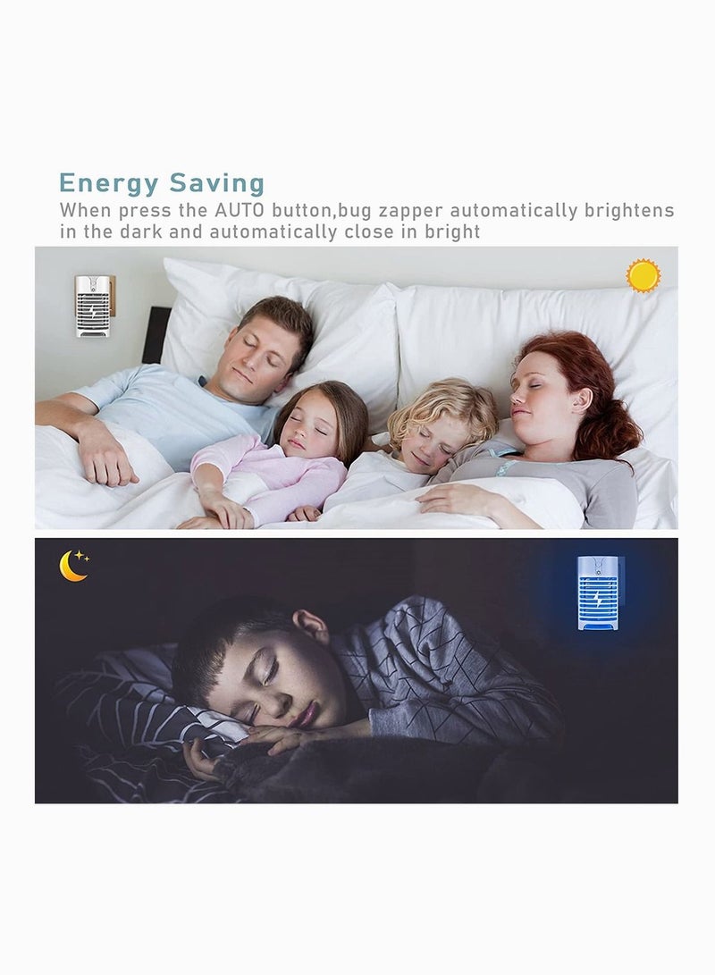 SYOSI Mosquito Killer Lamp, SYOSI Intelligent Mosquito Zapper, Home Practical Socket Electric Mosquito Killer Creative Socket Indoor Plug in Night Light, Repellent Fly Bug Insect Trap 2 Packs (White) - Image 2