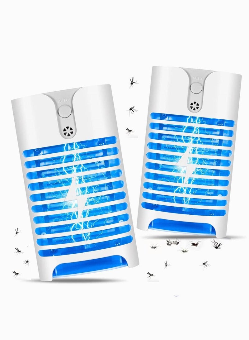 SYOSI Mosquito Killer Lamp, SYOSI Intelligent Mosquito Zapper, Home Practical Socket Electric Mosquito Killer Creative Socket Indoor Plug in Night Light, Repellent Fly Bug Insect Trap 2 Packs (White) - Image 1