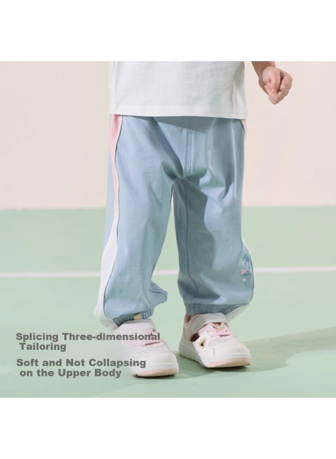 Dave & Bella Girls' Cotton Jogger Pants Baby Summer Casual Sportswear Children's Fashion Jogging Bottoms - Image 1
